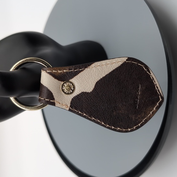 Dooney and Bourke| NWOT Vintage Brown and Cream Cow Design Key Fob Keychain - Picture 4 of 12